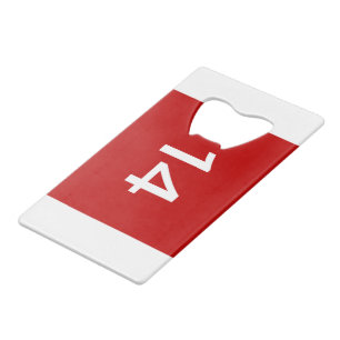 Legendary No. 14 in red and white Credit Card Bottle Opener