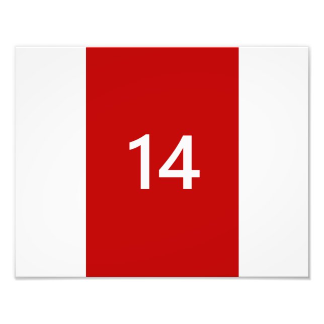 Legendary No. 14 in red and white Photo Print (Front)