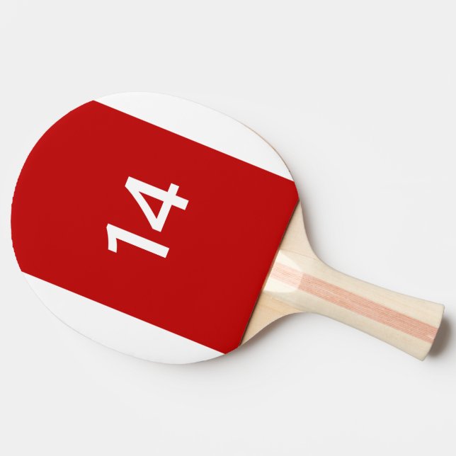 Legendary No. 14 in red and white Ping Pong Paddle (Side)