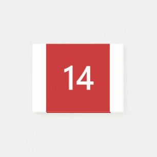Legendary No. 14 in red and white Post-it Notes