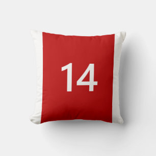 Legendary No. 14 in red and white Throw Pillow
