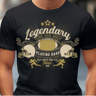 Legendary Playing Hard 50th Birthday Football  T-Shirt