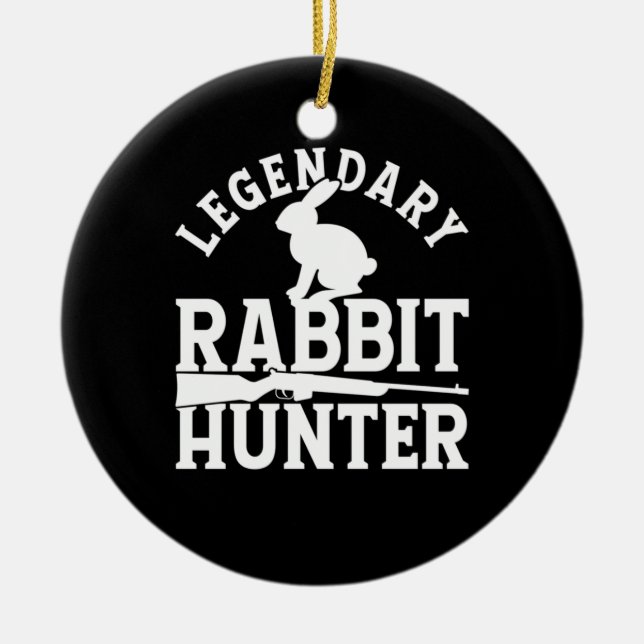 Legendary Rabbit Hunter Ceramic Ornament (Front)