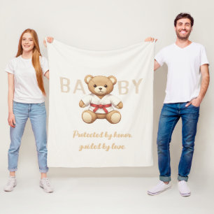 Legendary Red Belt Judo Bear – Baby Shower Fleece Blanket