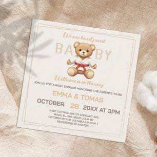Legendary Red Belt Judo Bear – Baby Shower Invitation