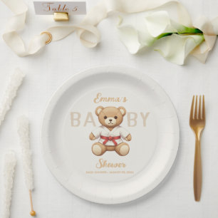 Legendary Red Belt Judo Bear – Baby Shower Paper Plate