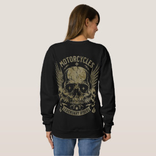 Legendary Riders Motorcycle Skull Vintage Biker T- Sweatshirt