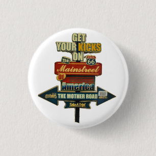 *LEGENDARY ROUTE 66 BUTTON** 1 INCH ROUND BUTTON