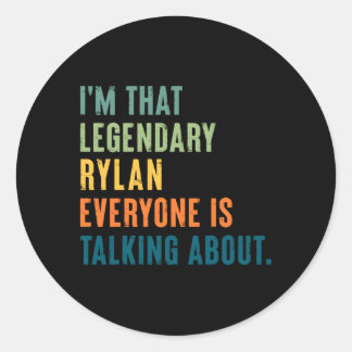 Legendary Rylan Personalized Name Classic Round Sticker
