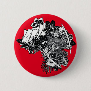 Legendary Samurai Warrior with Katana Design 2 Inch Round Button