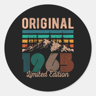Legendary Since 1965 Birthday Hiking Mountains Vin Classic Round Sticker