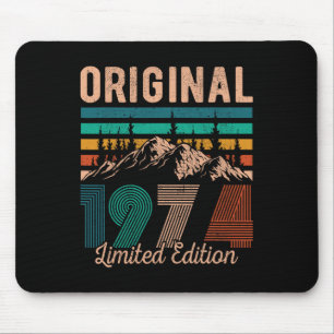 Legendary Since 1974 Birthday Hiking Mountains Vin Mouse Pad