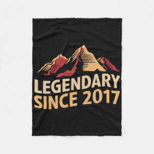 Legendary Since 2017 Birthday Hiking Hiker Mountai Fleece Blanket