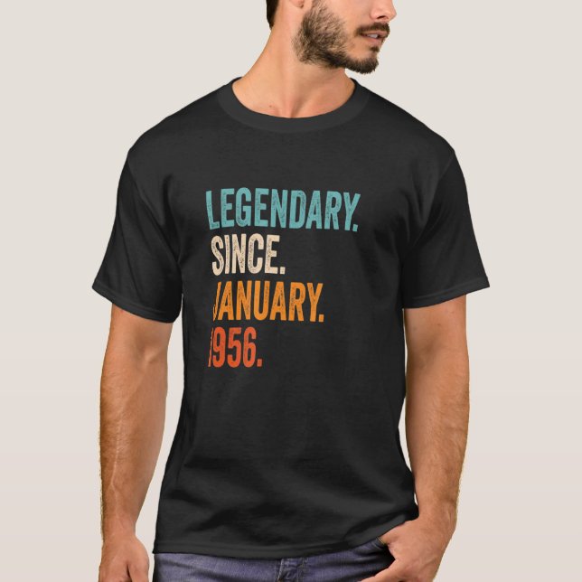 Legendary Since January 1956 67th Birthday T-Shirt (Front)