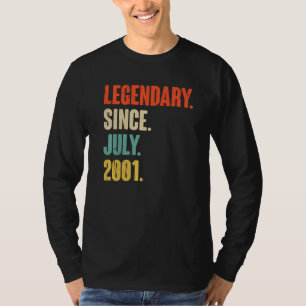 Legendary Since July 2001 21 Year Old 21st Birth T-Shirt