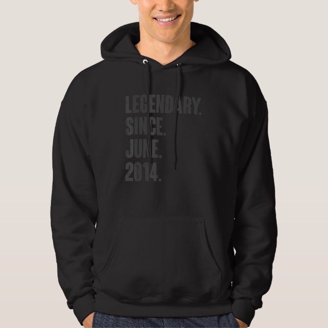 Legendary Since June 2014  8 Year Old 8th Birthday Hoodie (Front)