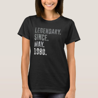 Legendary Since May 1980 42nd Birthday Vintage 198 T-Shirt