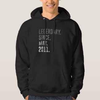Legendary Since May 2011 11th Birthday Vintage 201 Hoodie