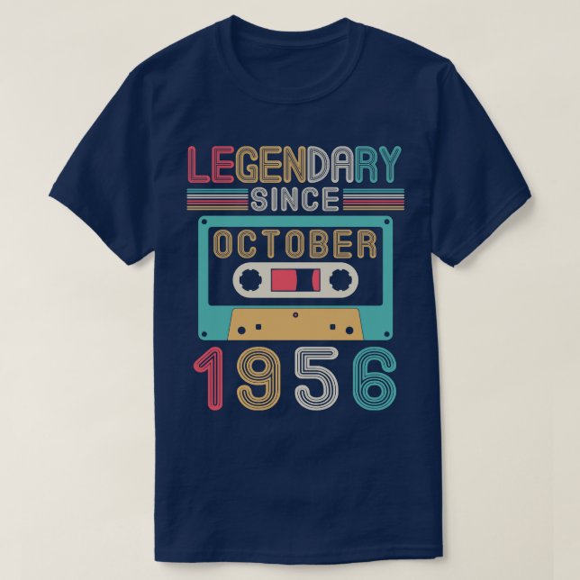 Legendary Since October 1956 Happy Birthday 64 Yea T-Shirt (Design Front)