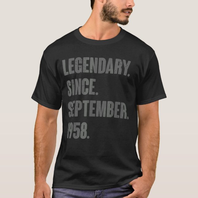 Legendary Since September 1958 64 Year Old 64th Bi T-Shirt (Front)
