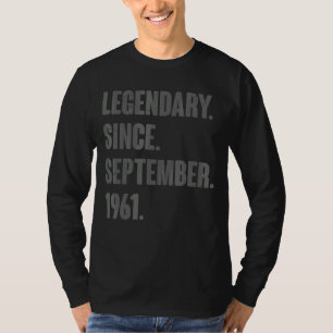 Legendary Since September 1961 61 Year Old 61st Bi T-Shirt