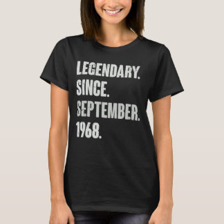 Legendary Since September 1968   54 Year Old 54th  T-Shirt
