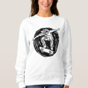 Legendary Skater Doing Mid-Air Skateboarding Sweatshirt