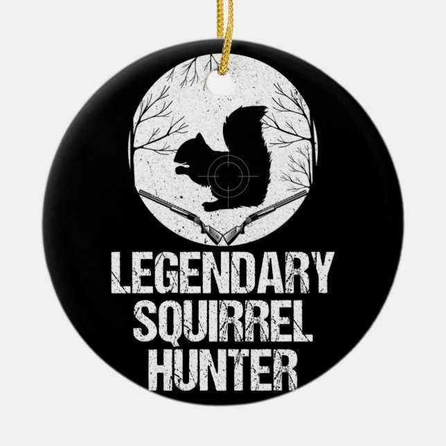 Legendary Squirrel Hunter Ceramic Ornament (Front)