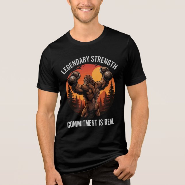 Legendary Strength Commitment Is Real | Gym Life Tri-Blend Shirt (Front)