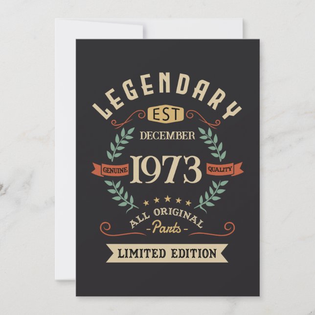 Legendary Vintage Birthday Gift Invitation (Front)