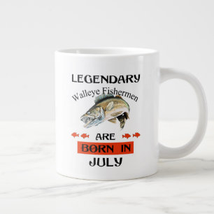 Legendary Walleye Fishermen Are Born in July Large Coffee Mug