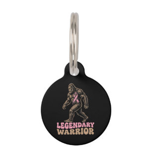 Legendary Warrior Bigfoot Pink Ribbon Awareness Pet Tag