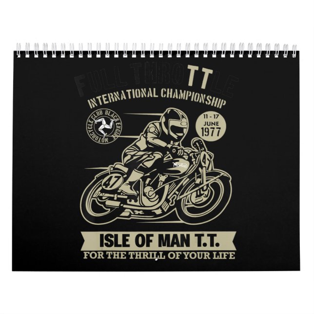 Legendary With Motorcycle Racing Art Gift Calendar (Cover)
