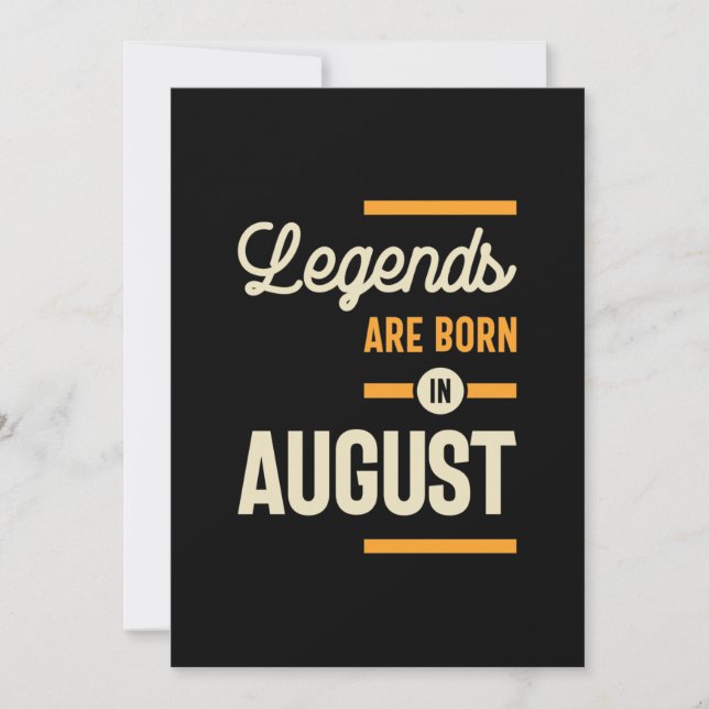 Legends are Born in August - August Birthday Invitation (Front)