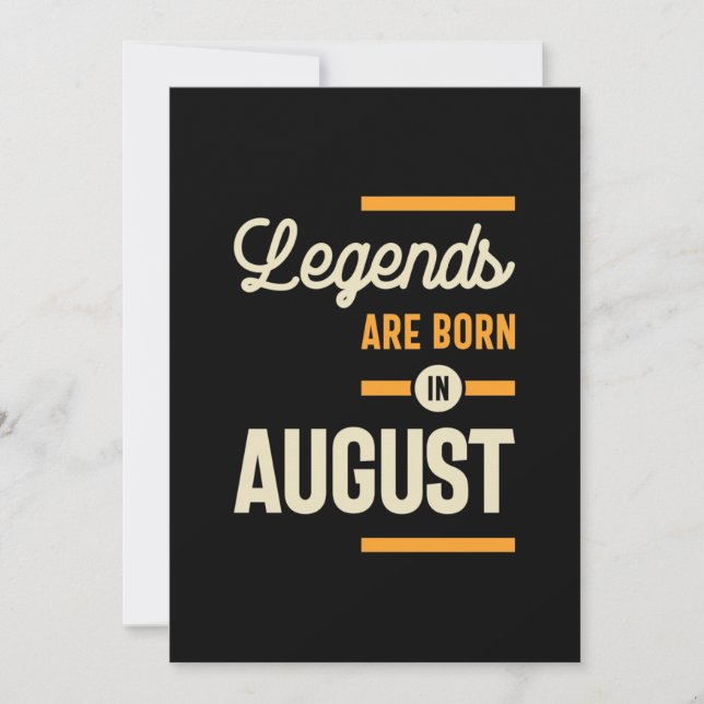 Legends are Born in August - August Birthday Thank You Card (Front)