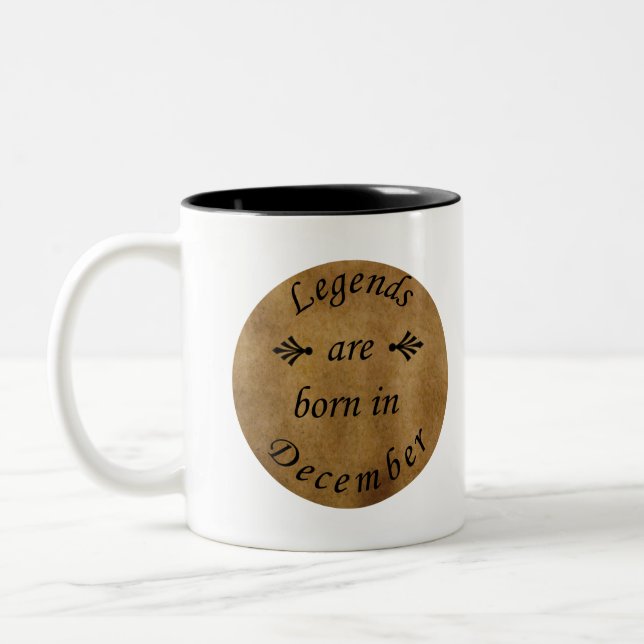 legends are born in december Two-Tone coffee mug (Left)