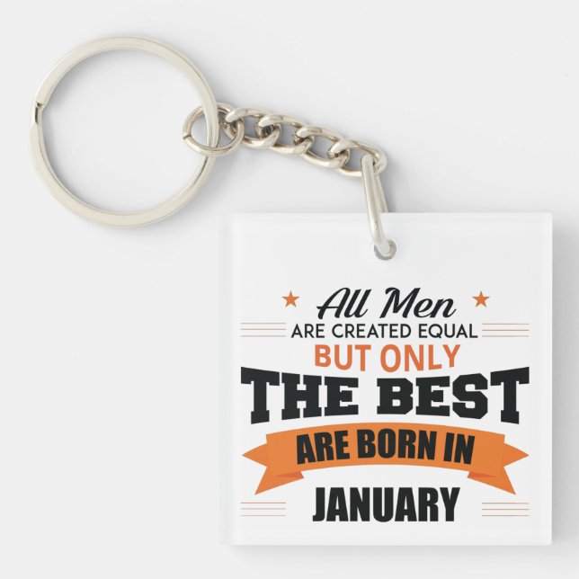 Legends Are Born In January Keychain (Front)