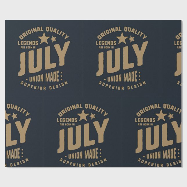 Legends Are Born in July Original Quality Wrapping Paper (Flat)