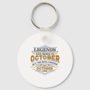 Legends Are Born In October 1992 Womens Birthday C Keychain