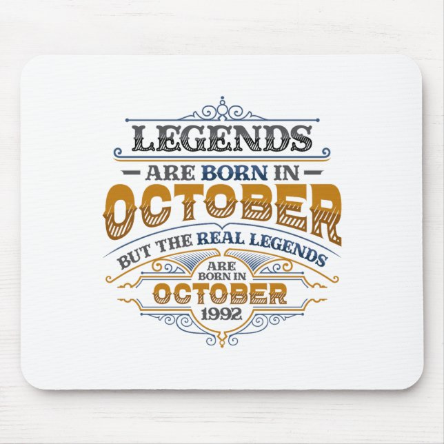 Legends Are Born In October 1992 Womens Birthday C Mouse Pad (Front)