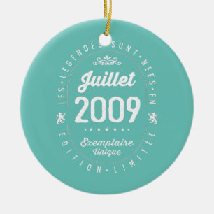 Legends Born In July 2009 13th Birthday 13 Years Ceramic Ornament