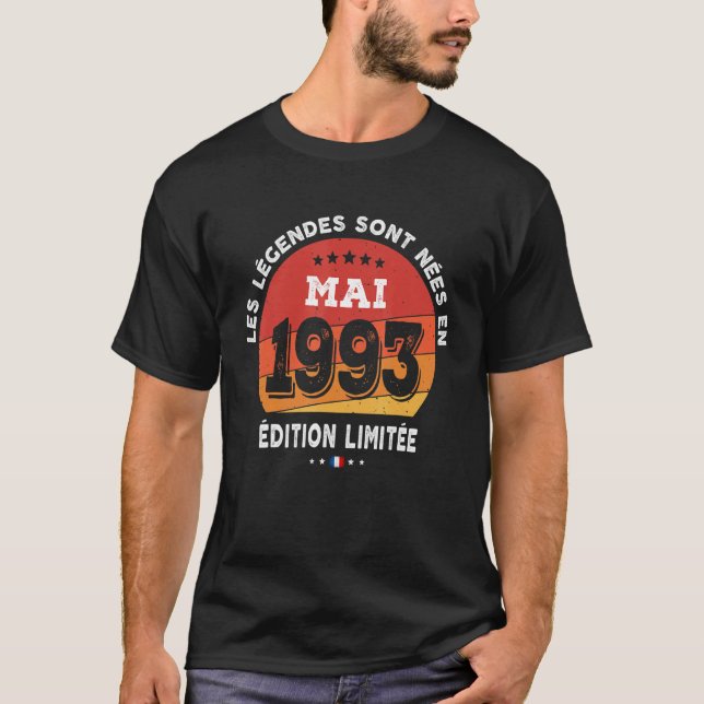 Legends Born In May 1993 29th Birthday 29 Years Ol T-Shirt (Front)