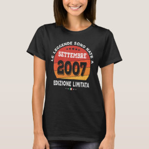 Legends Born In September 2007 15th Birthday 15 Ye T-Shirt
