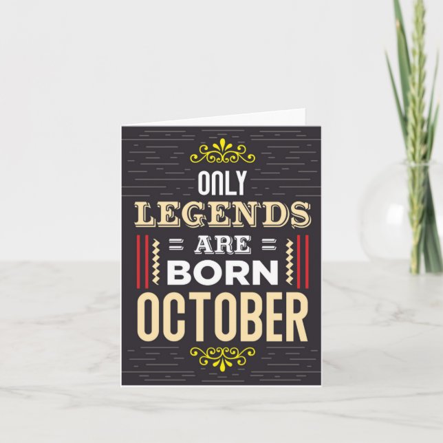 Legends Born Octobre Carte d'anniversaire (Devant)