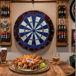 Legends' Retreat Dartboard<br><div class="desc">Elevate your game room or man cave with our Legends' Retreat Dartboard. Designed for both fun and durability, this dartboard features a striking red, white, and blue colour scheme, encased in a sturdy aluminum frame. The pre-printed text, "DARTS & LAUGHS - WHERE LEGENDS HANG OUT!", adds a playful touch, perfect...</div>