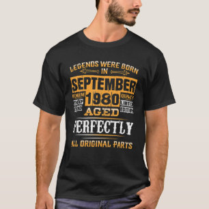Legends September 1980 40th Birthday Gifts For 40 T-Shirt