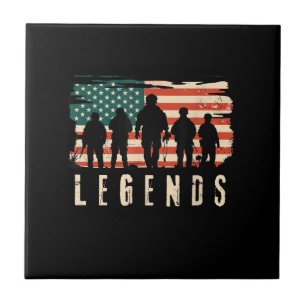 Legends Veteran - Patriotic American Flag USA 4th  Tile