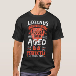 Legends Were Born In August 1949 Guitar Pick Guit T-Shirt