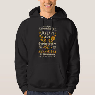 Legends Were Born In January 1973  Rocker Biker Bi Hoodie