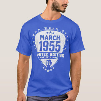Legends Were Born In March 1955Guitar  T-Shirt